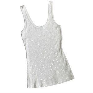 White sequin tank from Express